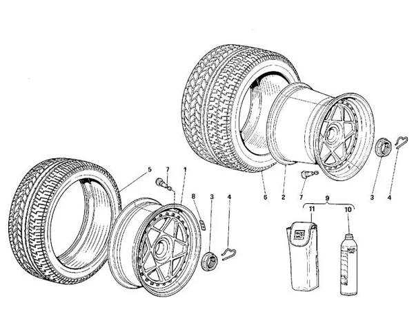 Ferrari F40 Wheels with 245/45 ZR17 and 335/35 ZR17 Pirelli P-Zero Assimetrico Tyres