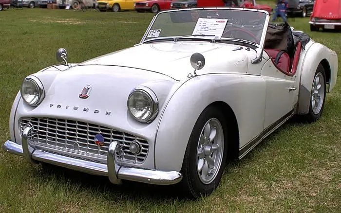 Click to enlarge 1959 Triumph TR3A - in need of wire wheels