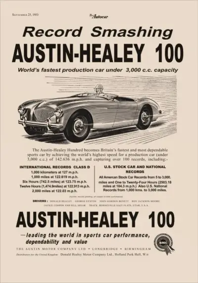 Austin Healey 100 Period Poster